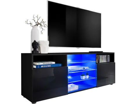 TV-Schrank Urbino, Schwarz/Schwarz - 3